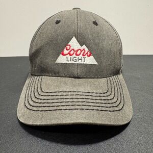 Coors Light Hat Cap Gray Logo Embrodery Strap Back Employee Beer Casual Adult